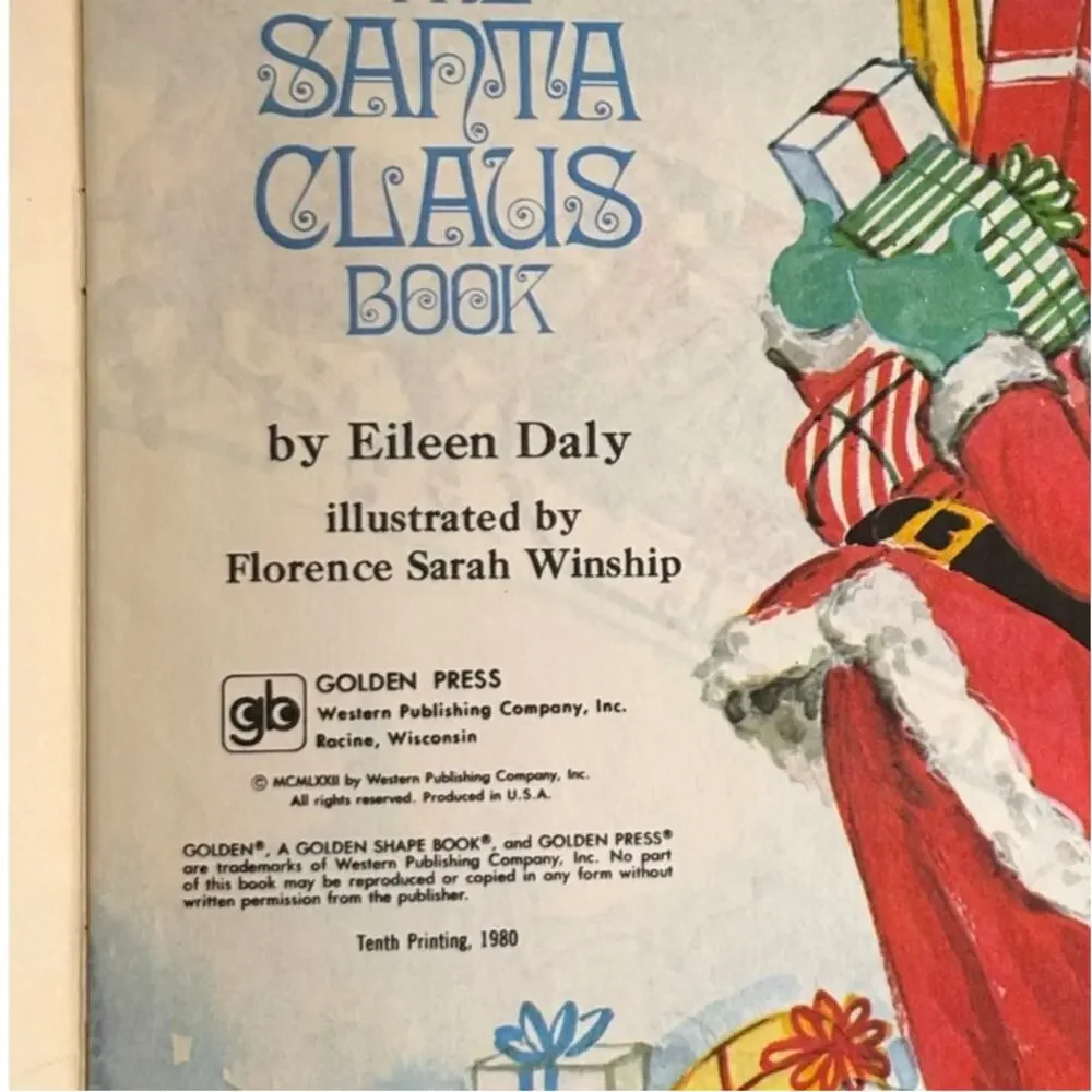 VTG 1980 Golden Shape Book, The Santa Claus Book by Eileen Daly, PB